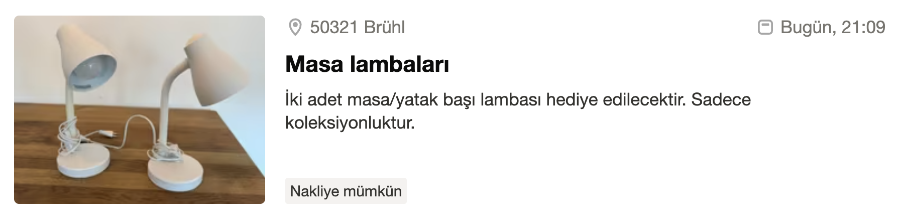 Almanya Bedava Eşya (Zu Verschenken)