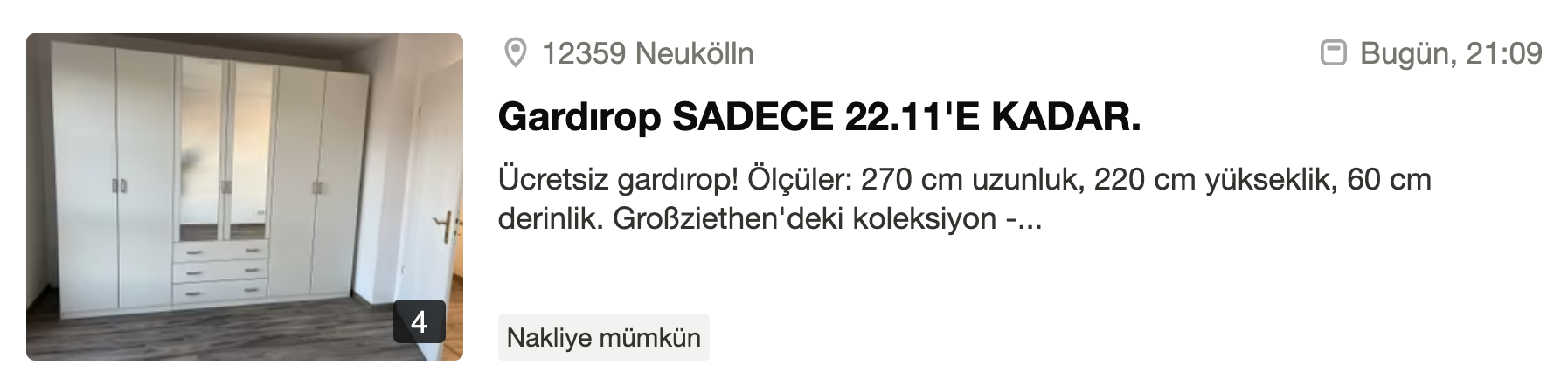 Almanya Bedava Eşya (Zu Verschenken)